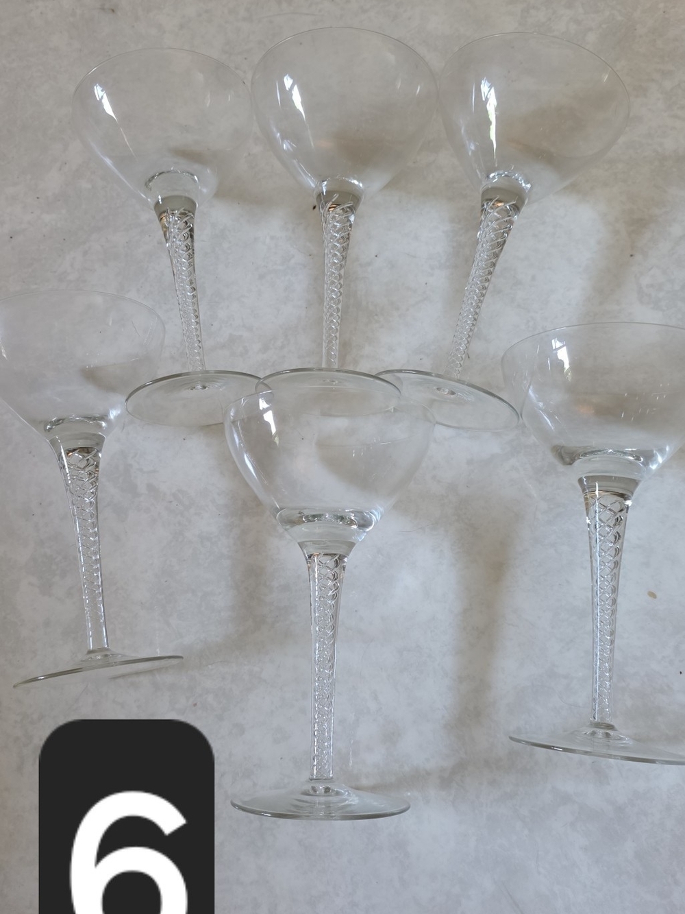 Vintage, Crystal Stem Coupe Glasses - Clear (Set of 6) Plus The 3 Extras